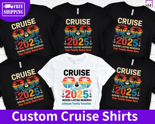 Cruise Squad 2025 Family Shirts – Custom Group Cruise Tees with Last Name - HMDesignStudioUS