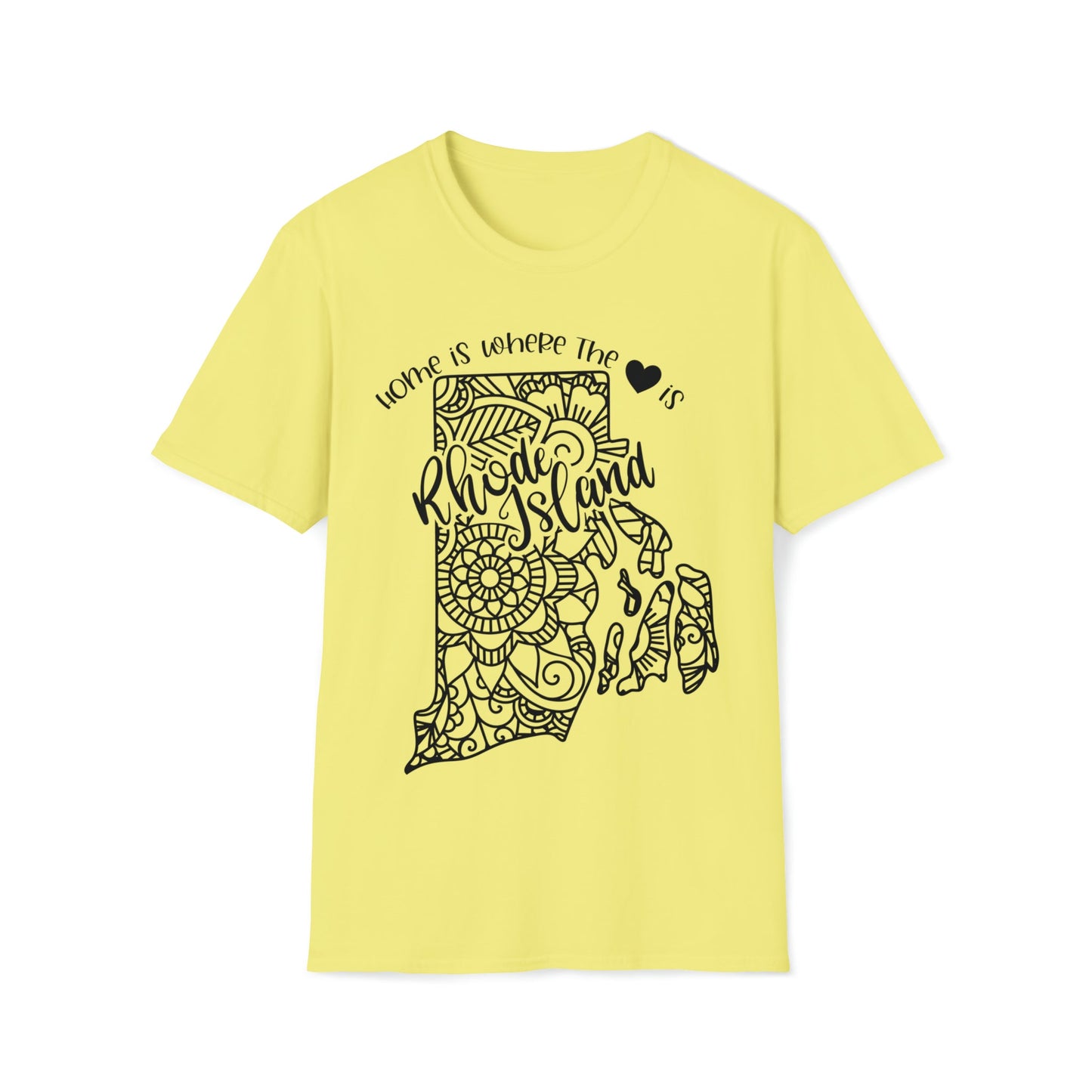 Home is Where the Heart is Rhode Island T-Shirt - HMDesignStudioUS