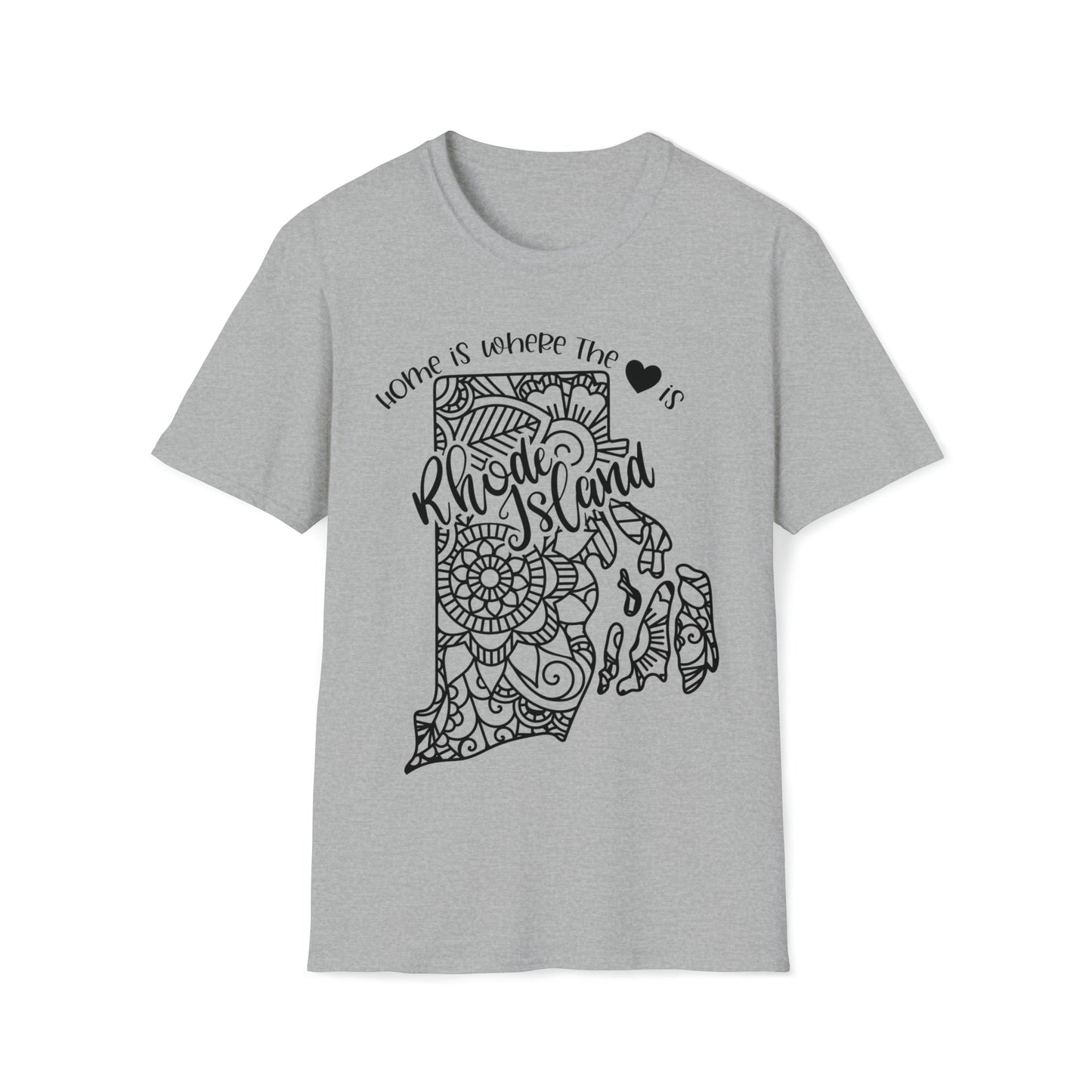 Home is Where the Heart is Rhode Island T-Shirt - HMDesignStudioUS