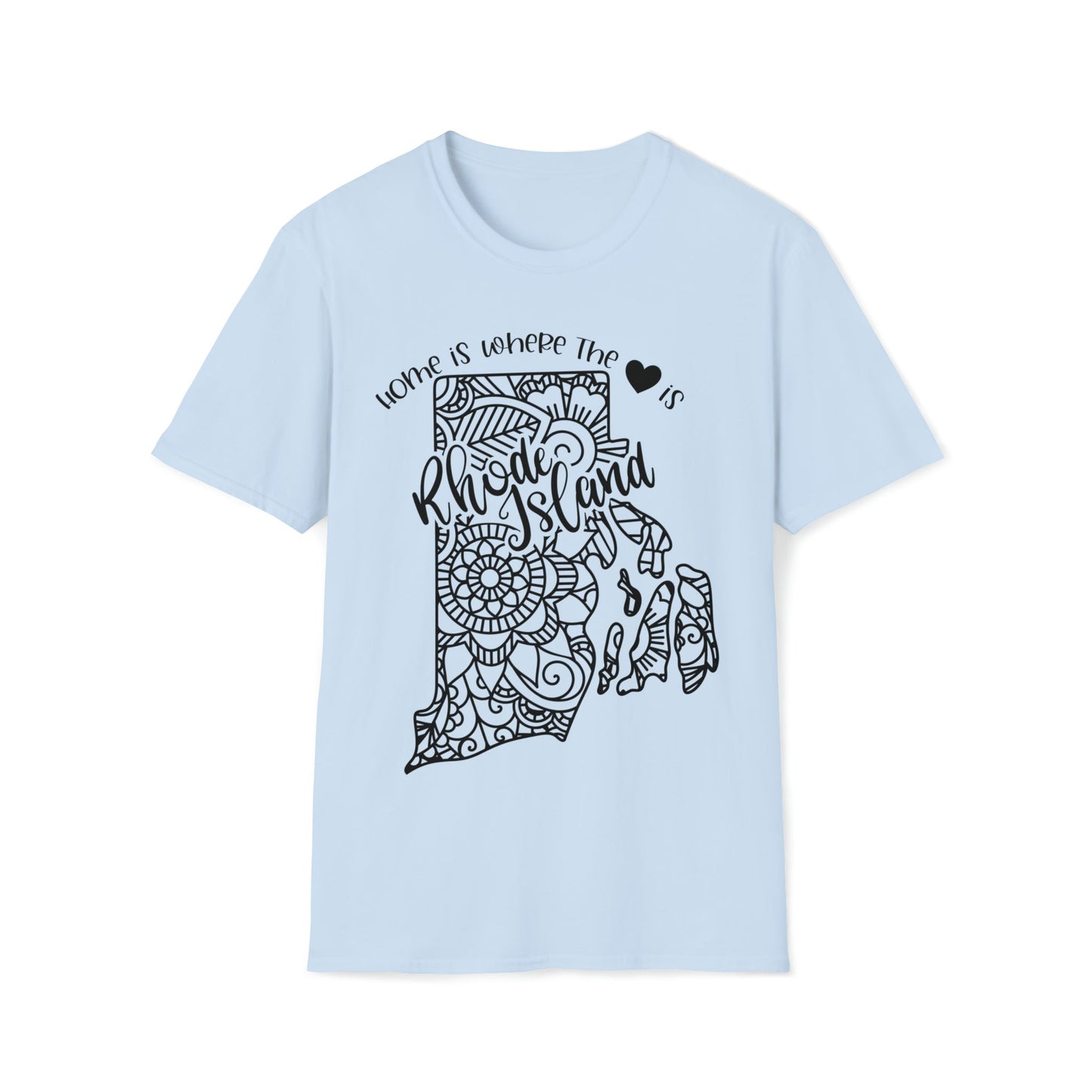 Home is Where the Heart is Rhode Island T-Shirt - HMDesignStudioUS