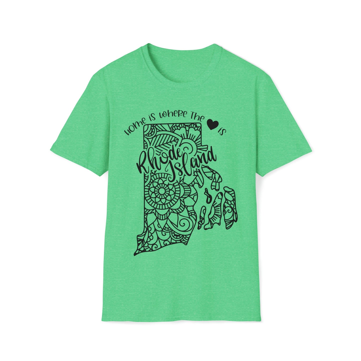 Home is Where the Heart is Rhode Island T-Shirt - HMDesignStudioUS
