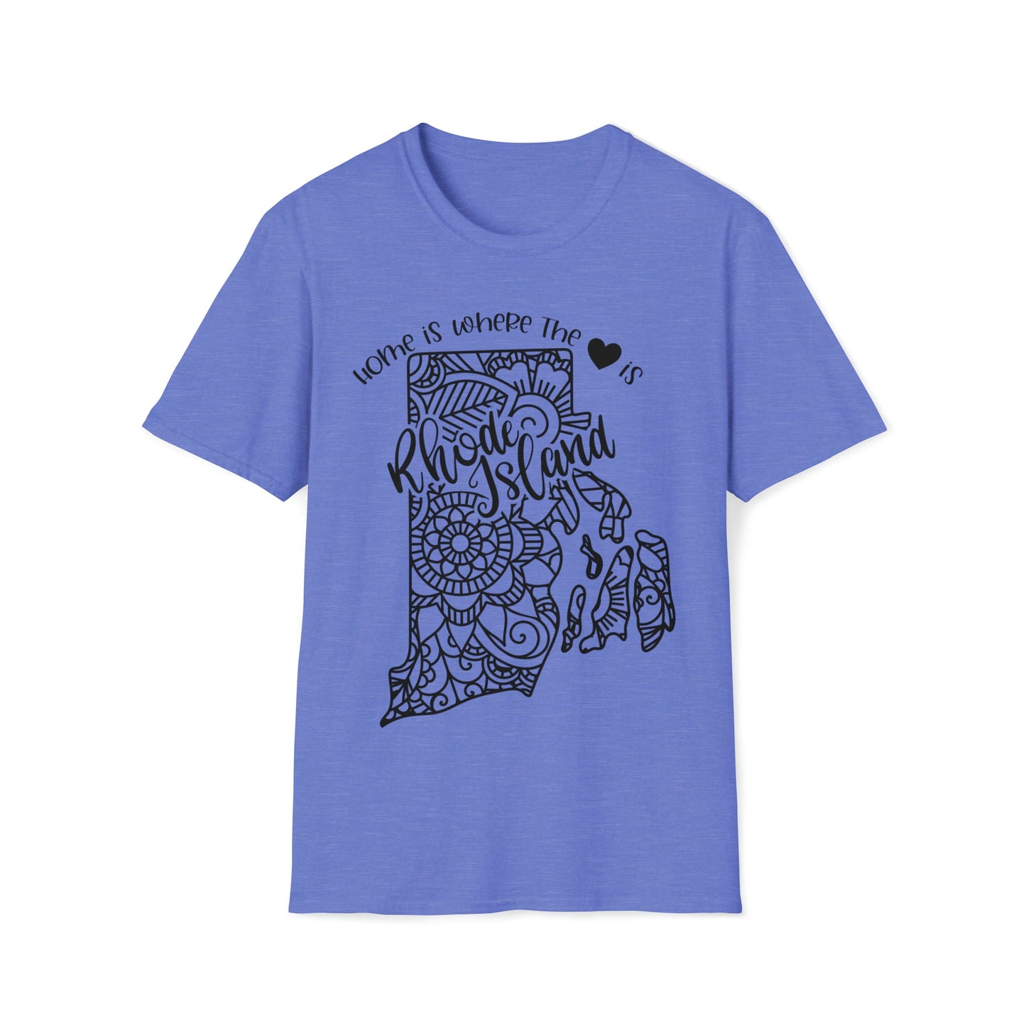 Home is Where the Heart is Rhode Island T-Shirt - HMDesignStudioUS