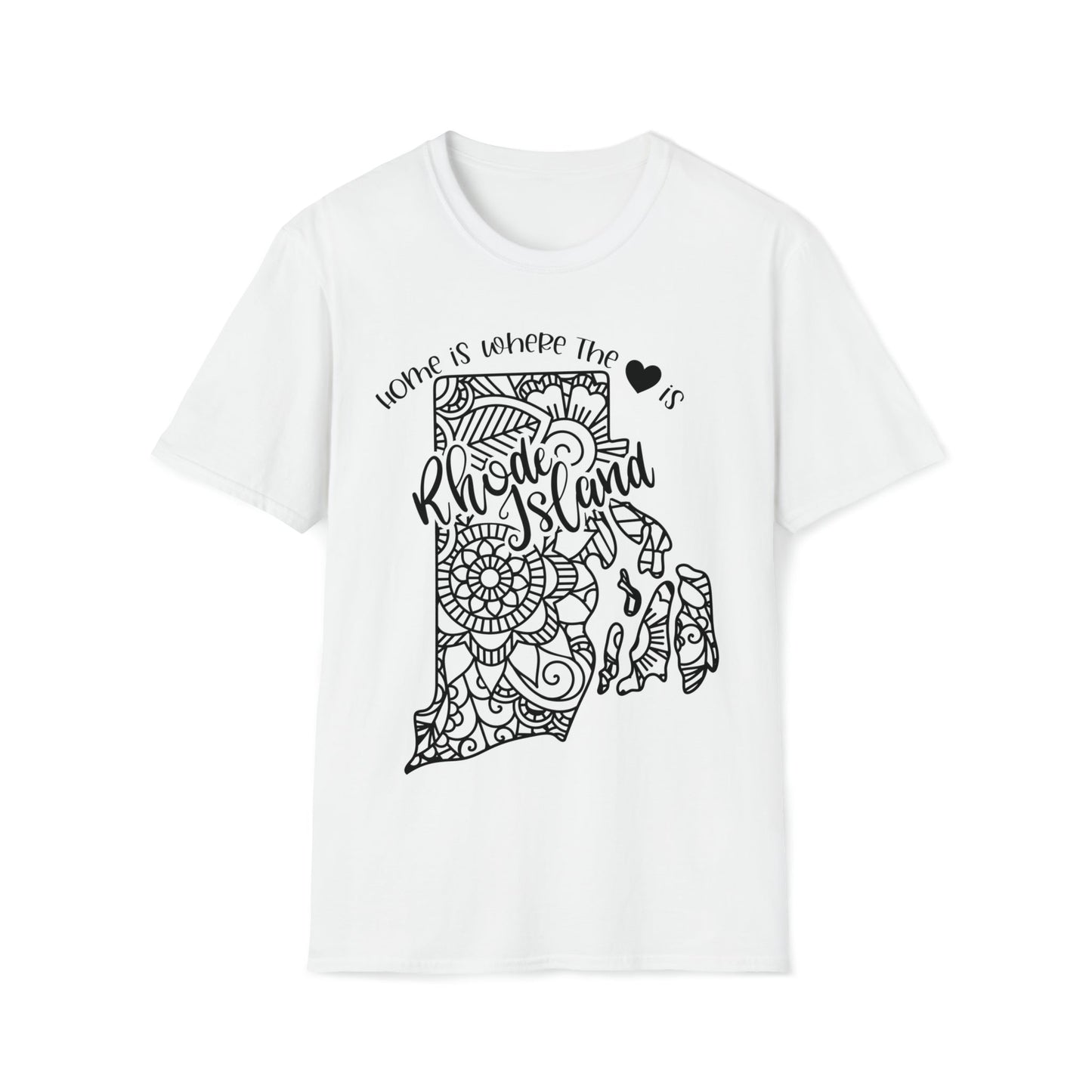Home is Where the Heart is Rhode Island T-Shirt - HMDesignStudioUS