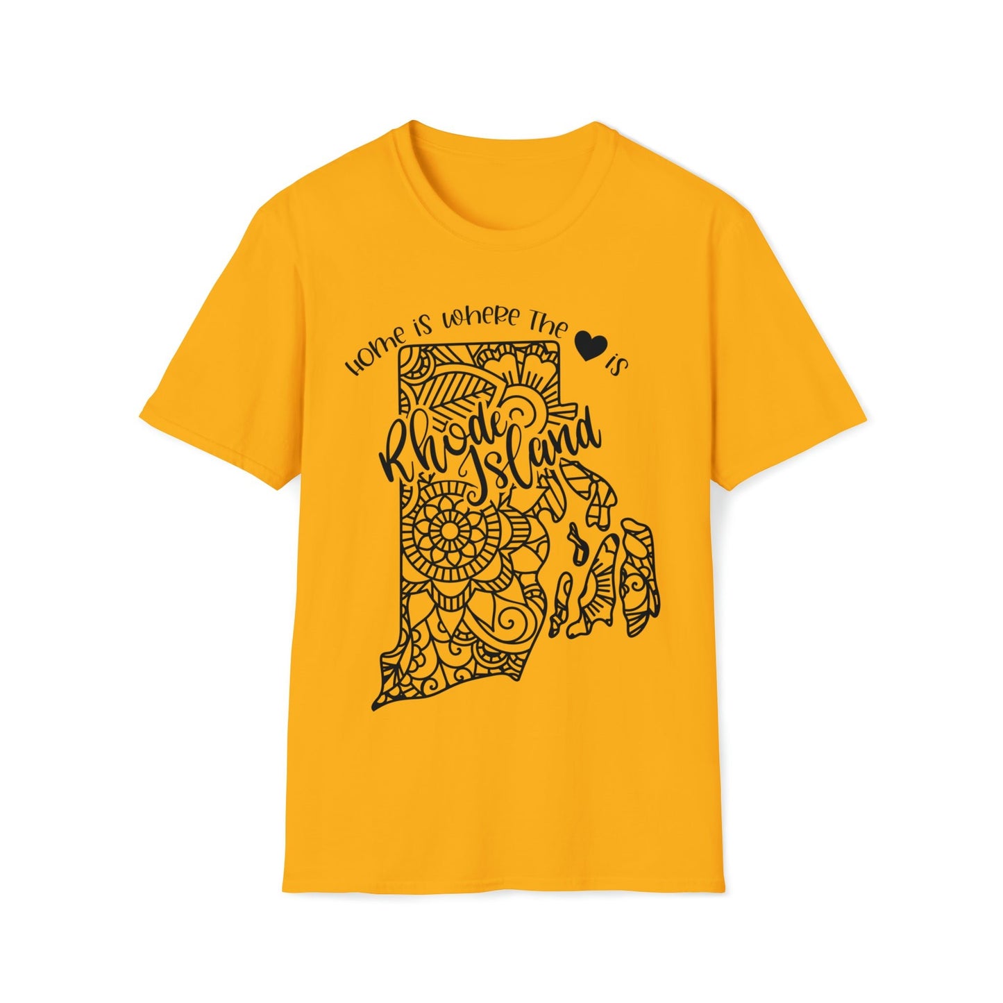 Home is Where the Heart is Rhode Island T-Shirt - HMDesignStudioUS