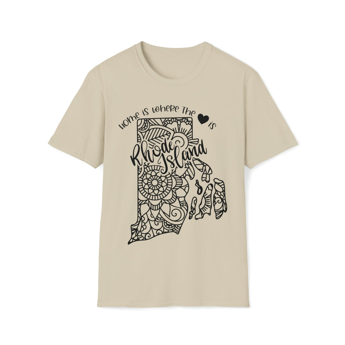Home is Where the Heart is Rhode Island T-Shirt - HMDesignStudioUS