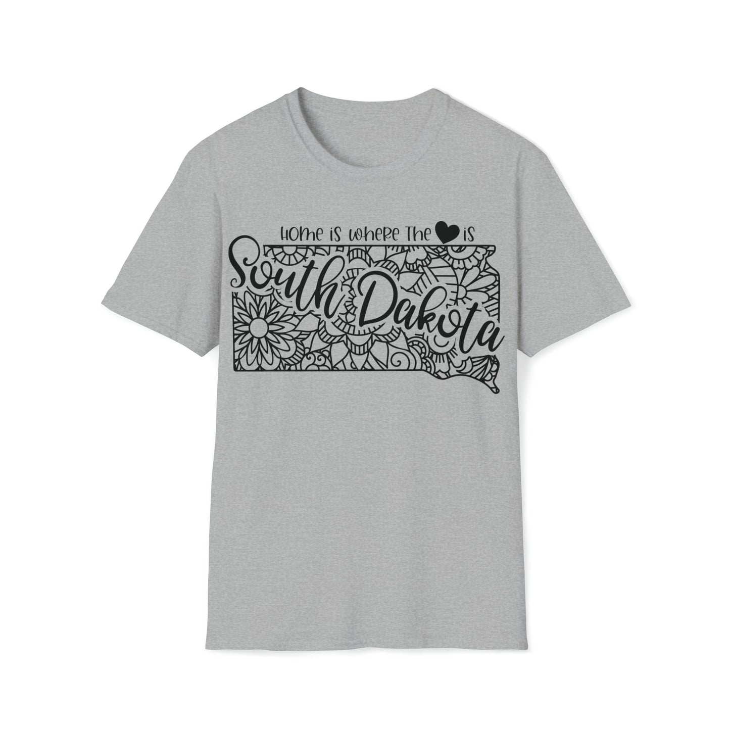 Home is Where the Heart is South Dakota T-Shirt - HMDesignStudioUS