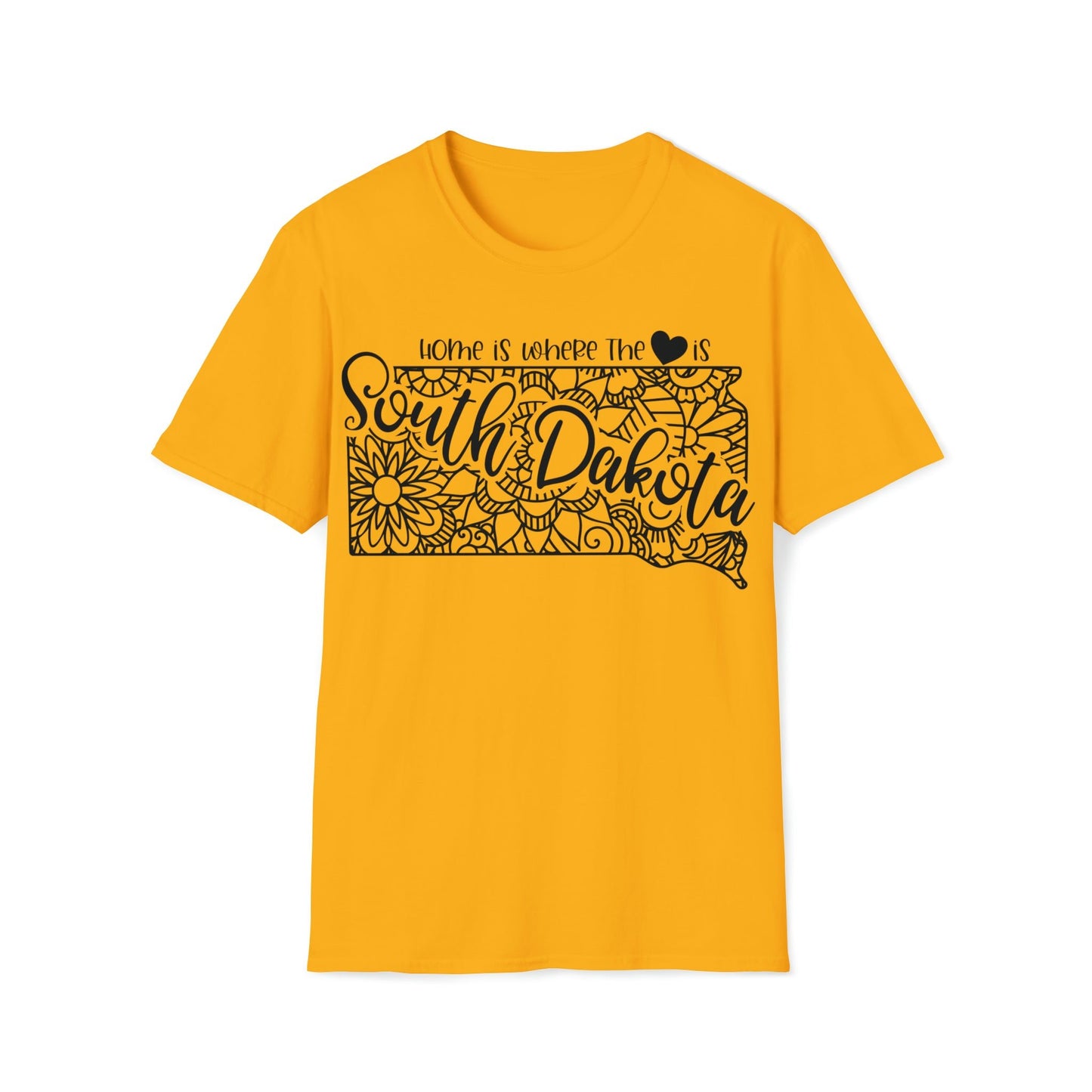 Home is Where the Heart is South Dakota T-Shirt - HMDesignStudioUS