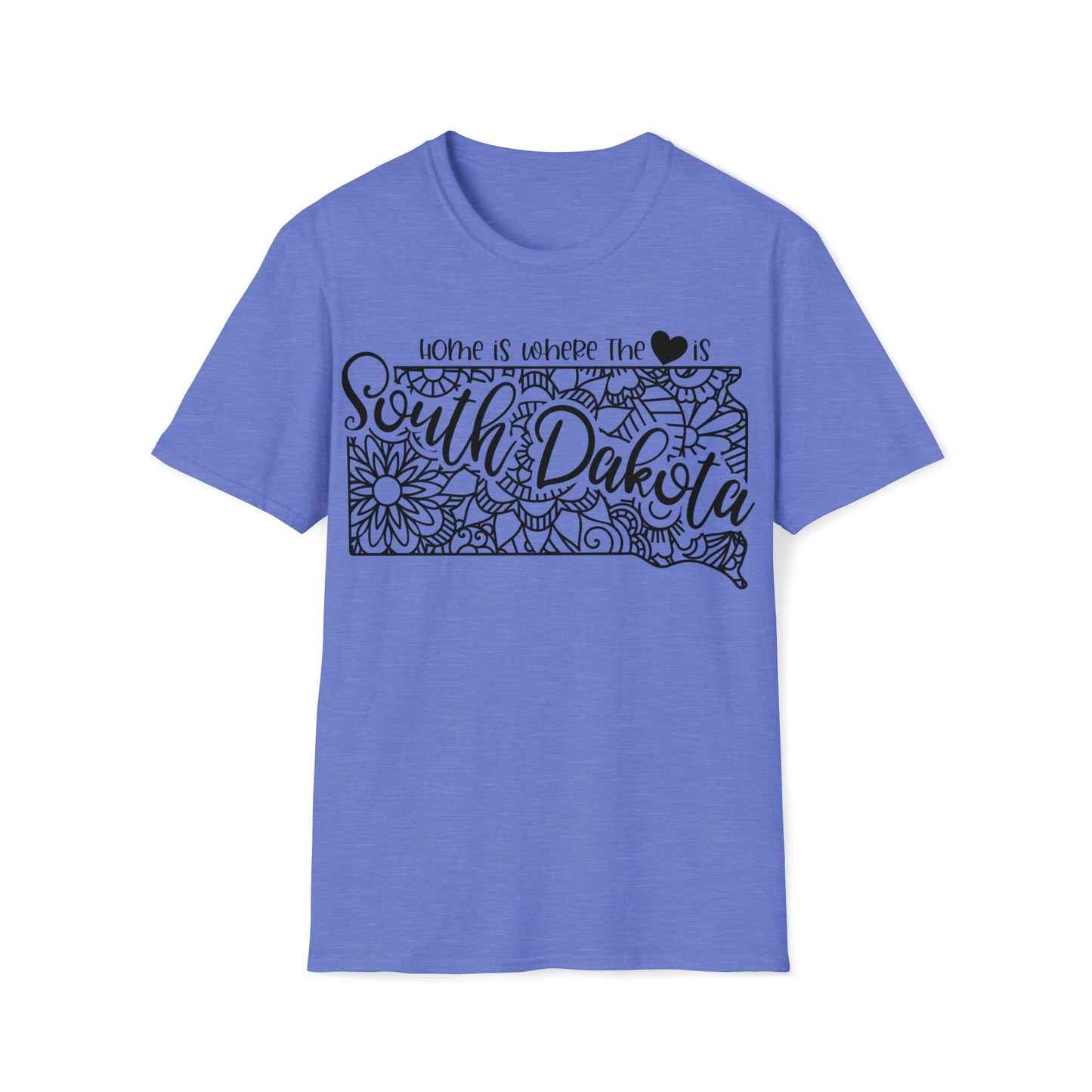 Home is Where the Heart is South Dakota T-Shirt - HMDesignStudioUS