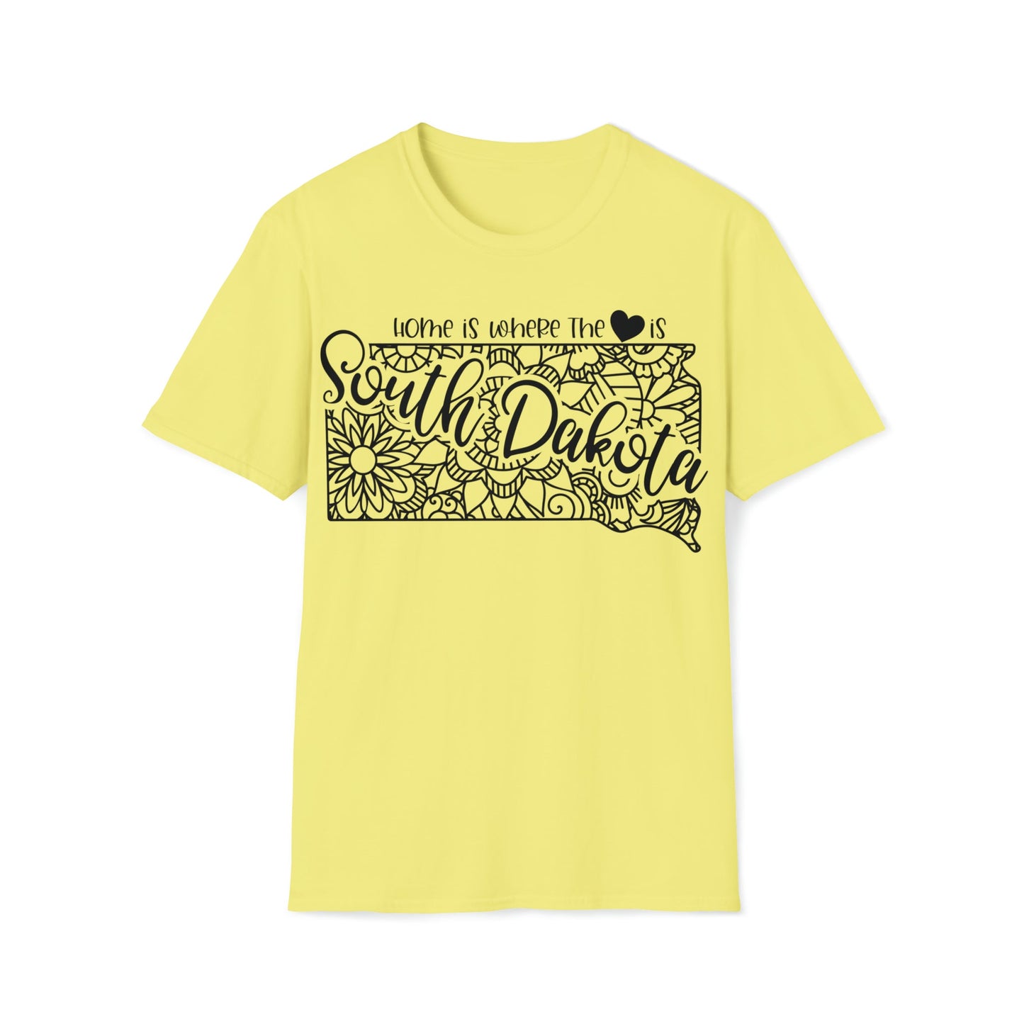Home is Where the Heart is South Dakota T-Shirt - HMDesignStudioUS