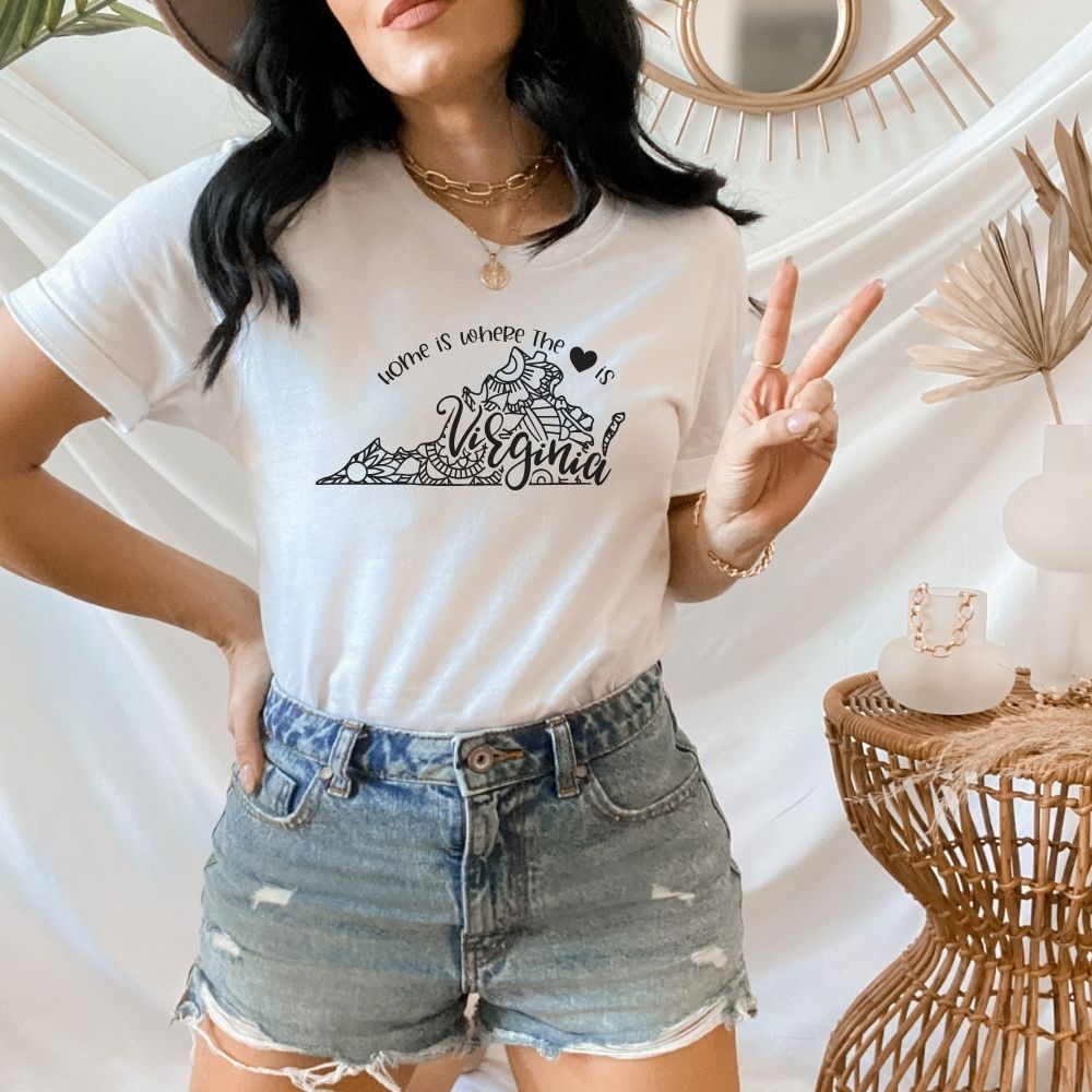 Home is Where the Heart is Virginia T-Shirt - HMDesignStudioUS