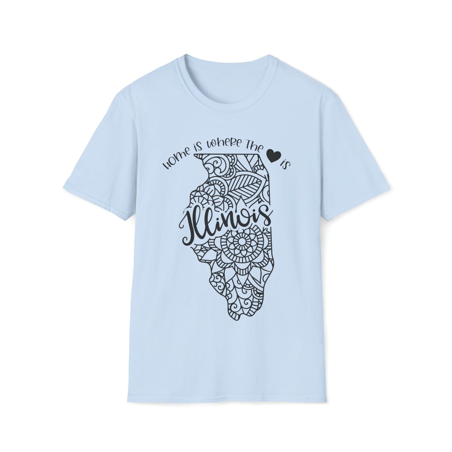 Illinois is Where the Heart is T-Shirt - HMDesignStudioUS