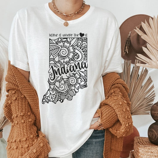 Indiana is Where the Heart is T-Shirt - HMDesignStudioUS
