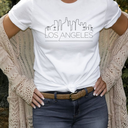 Los Angeles Skyline Shirt, LA Landmarks - HMDesignStudioUS