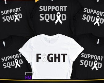 Lung Cancer Shirt – Support Squad Survivor & Family Matching Awareness Tees for Mom, Dad, Wife, Husband, Siblings - HMDesignStudioUS