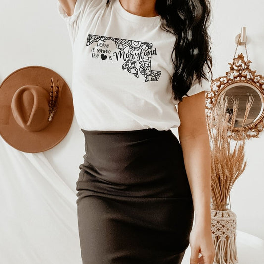 Maryland is Where the Heart is T-Shirt - HMDesignStudioUS
