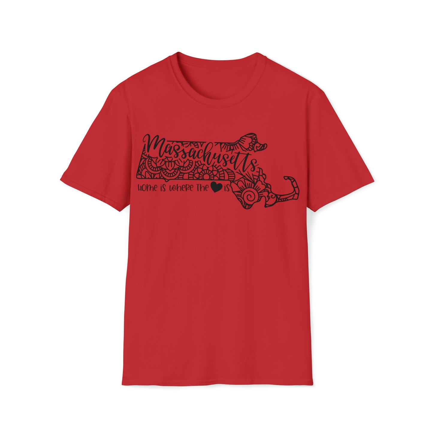 Massachusetts is Where the Heart is T-Shirt - HMDesignStudioUS