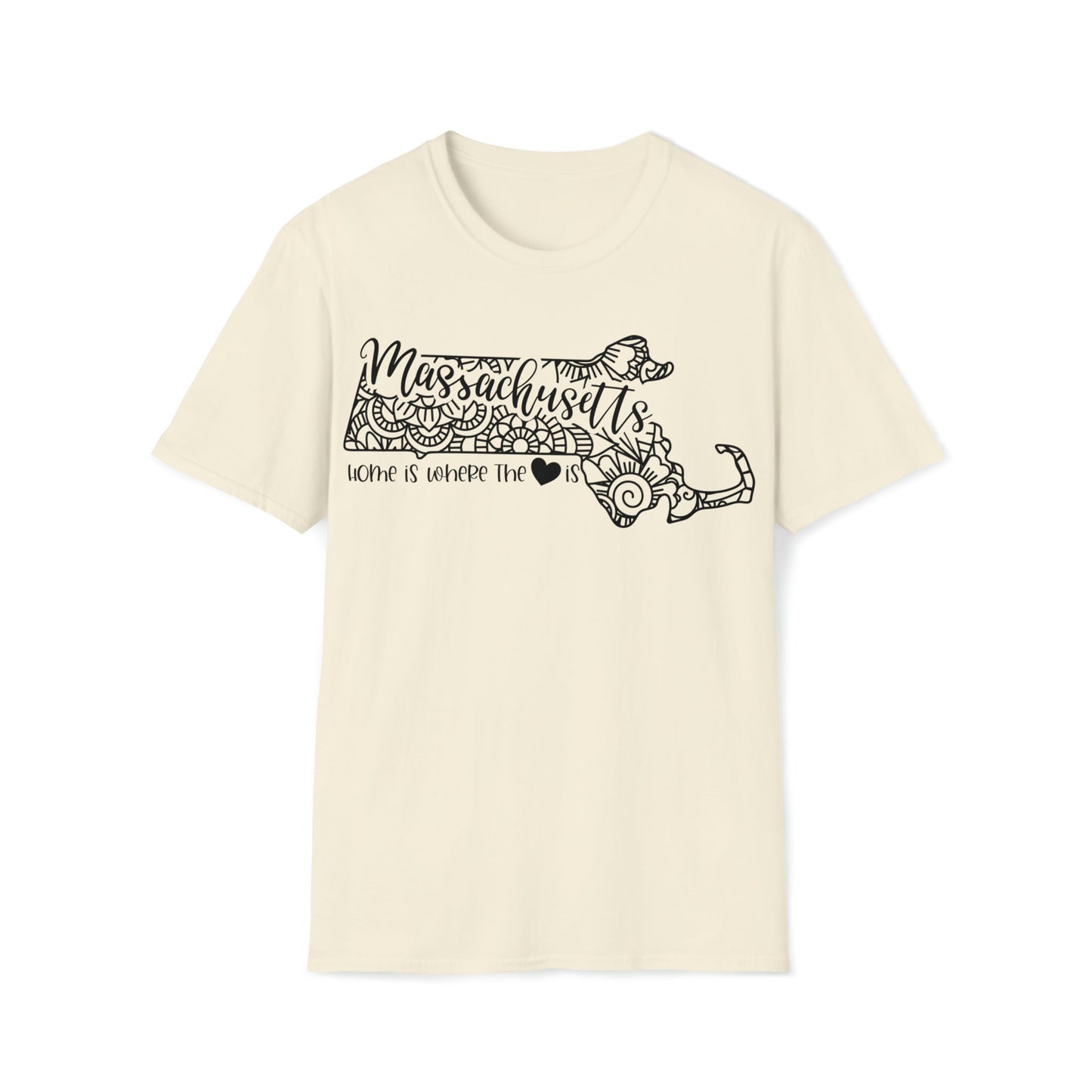 Massachusetts is Where the Heart is T-Shirt - HMDesignStudioUS