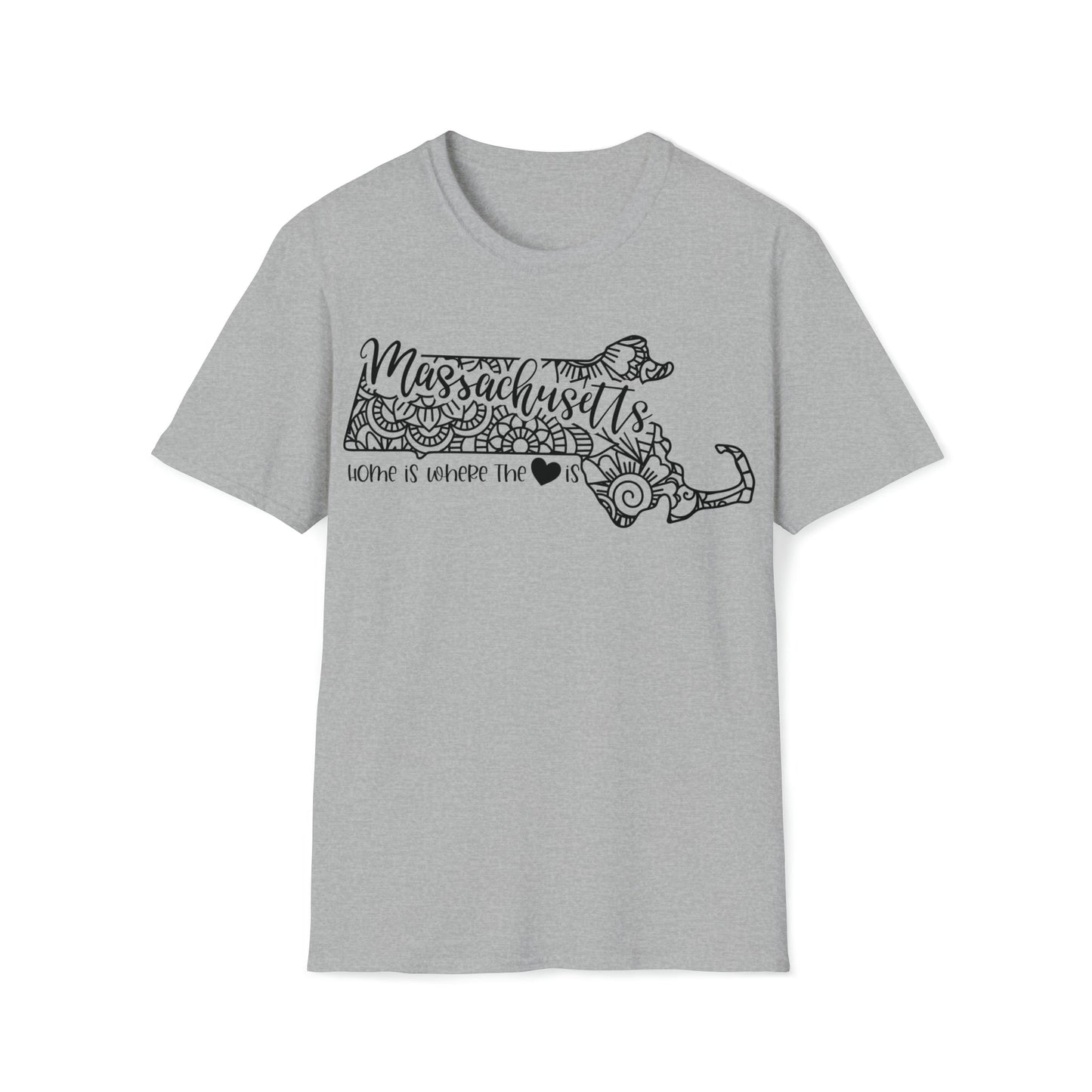 Massachusetts is Where the Heart is T-Shirt - HMDesignStudioUS