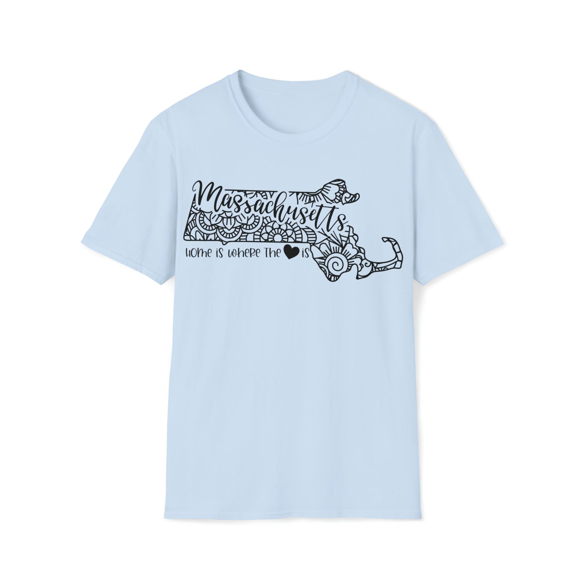 Massachusetts is Where the Heart is T-Shirt - HMDesignStudioUS