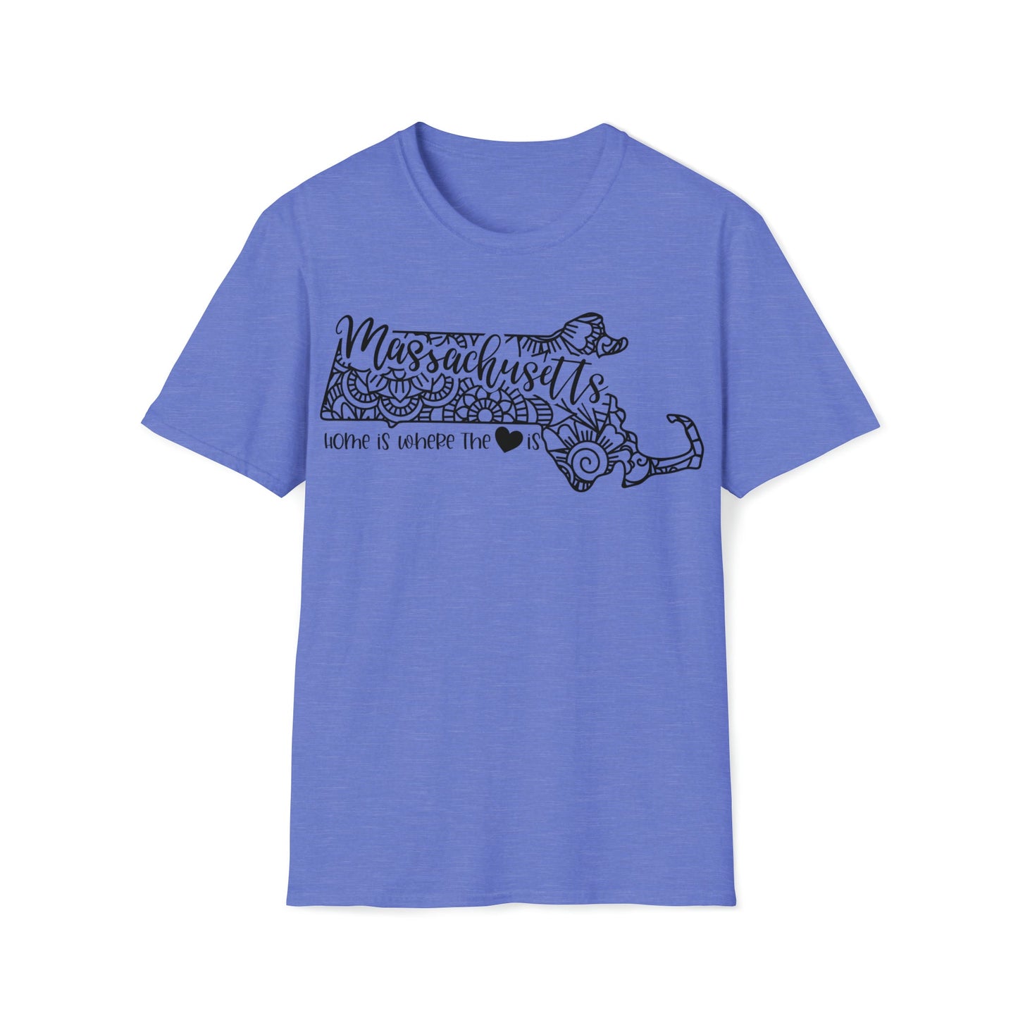Massachusetts is Where the Heart is T-Shirt - HMDesignStudioUS