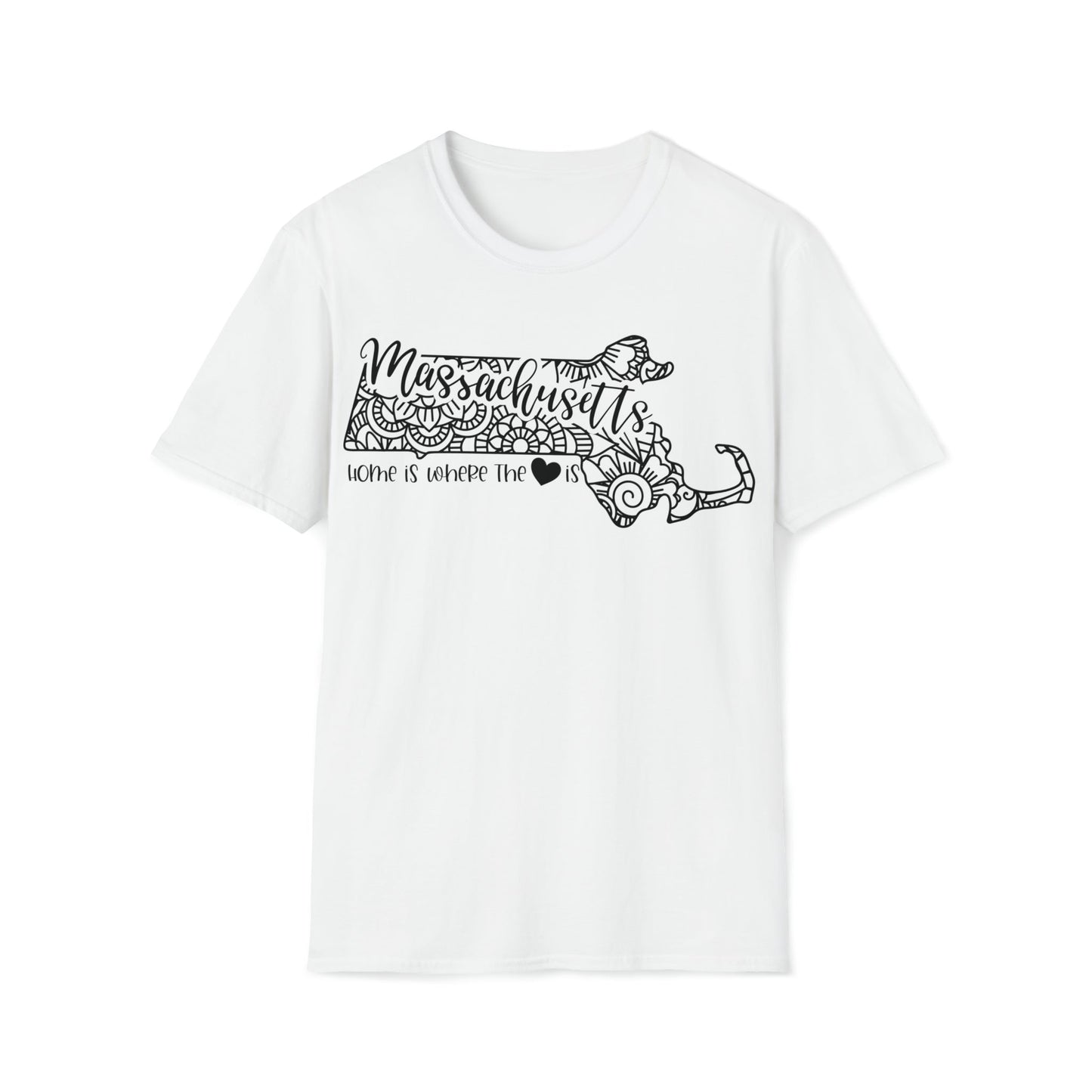 Massachusetts is Where the Heart is T-Shirt - HMDesignStudioUS