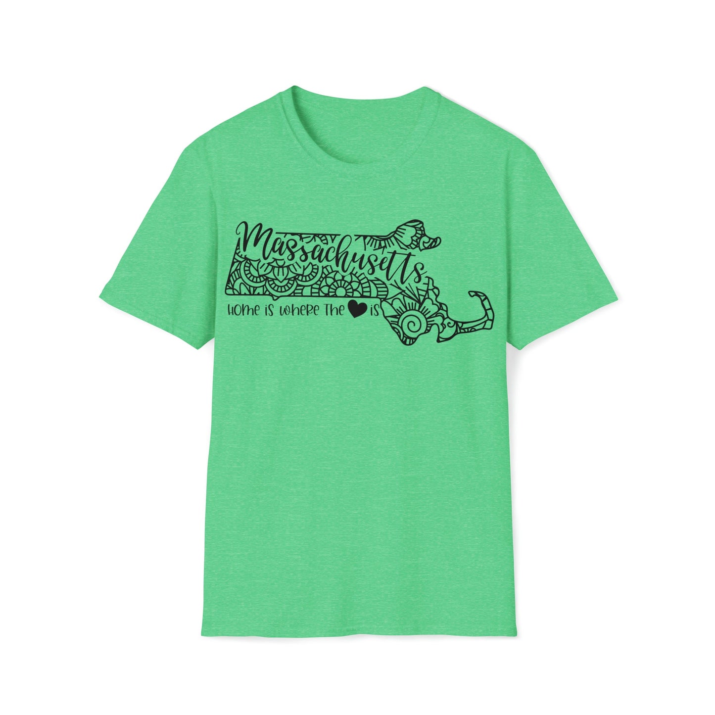 Massachusetts is Where the Heart is T-Shirt - HMDesignStudioUS