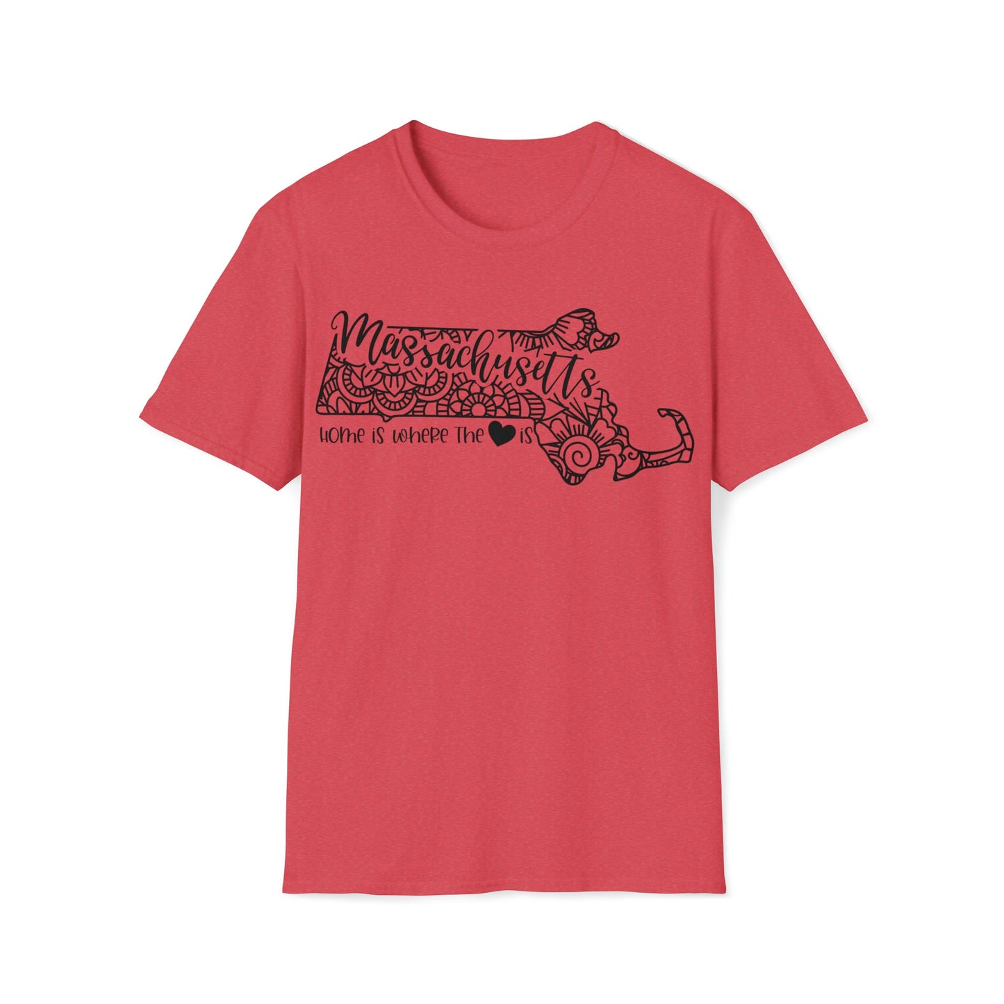 Massachusetts is Where the Heart is T-Shirt - HMDesignStudioUS