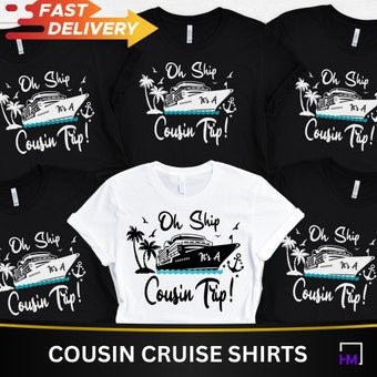 Oh Ship It’s a Cousins Trip Shirt – Funny Matching Cruise Tees for Family Vacation, Reunion, or Group Getaway 2025 - HMDesignStudioUS