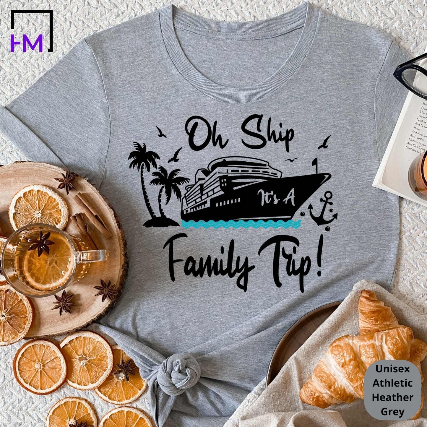 Oh Ship It’s a Family Trip Shirt – Funny Matching Cruise Shirts for Family Vacation, Custom Group Tees for 2025 Travel or Reunion - HMDesignStudioUS