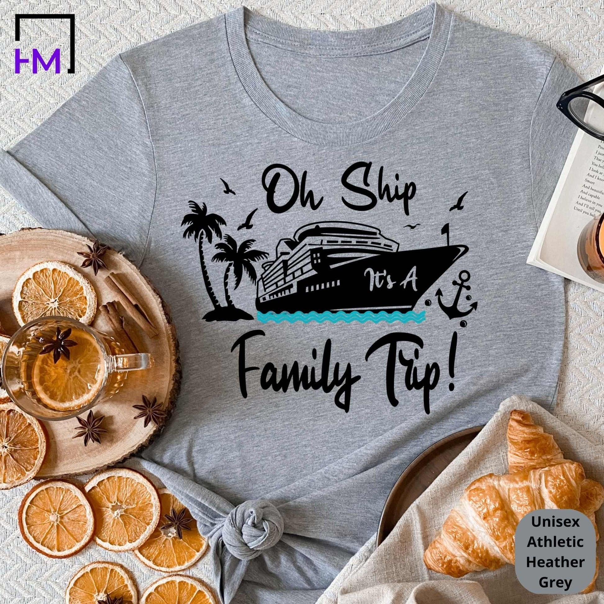 Oh Ship It’s a Family Trip Shirt – Funny Matching Cruise Shirts for Family Vacation, Custom Group Tees for 2025 Travel or Reunion - HMDesignStudioUS