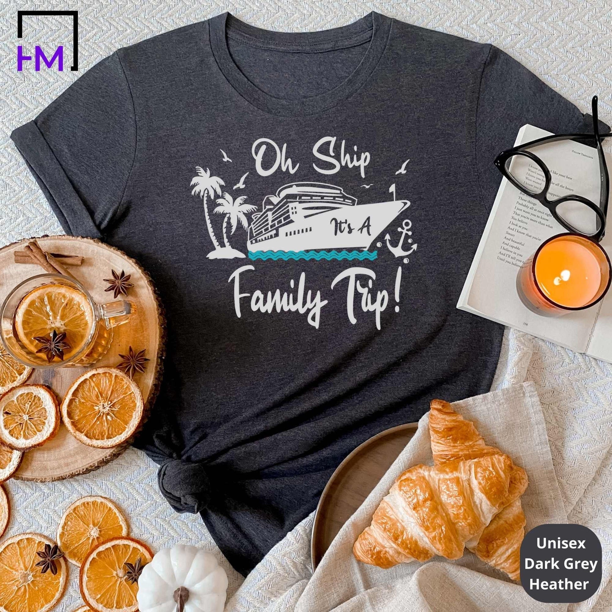 Oh Ship It’s a Family Trip Shirt – Funny Matching Cruise Shirts for Family Vacation, Custom Group Tees for 2025 Travel or Reunion - HMDesignStudioUS