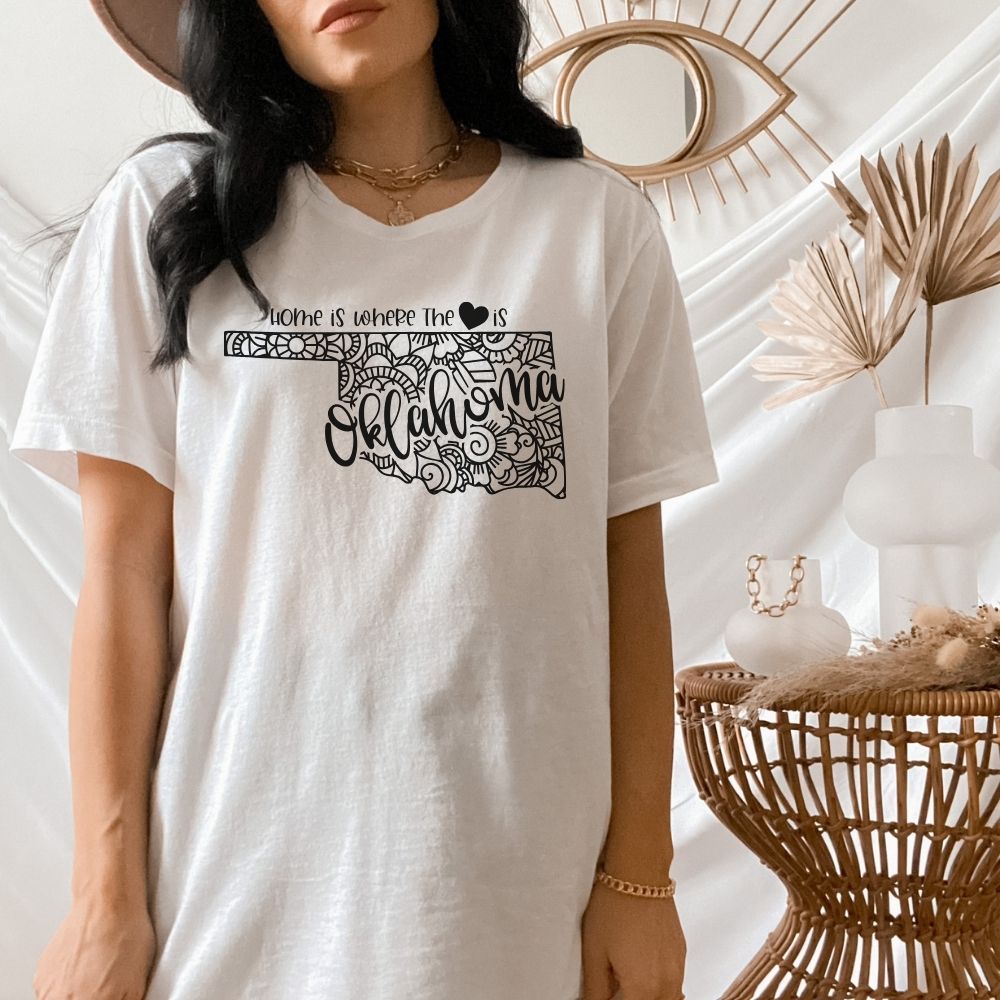 Oklahoma is Where the Heart is T-Shirt - HMDesignStudioUS