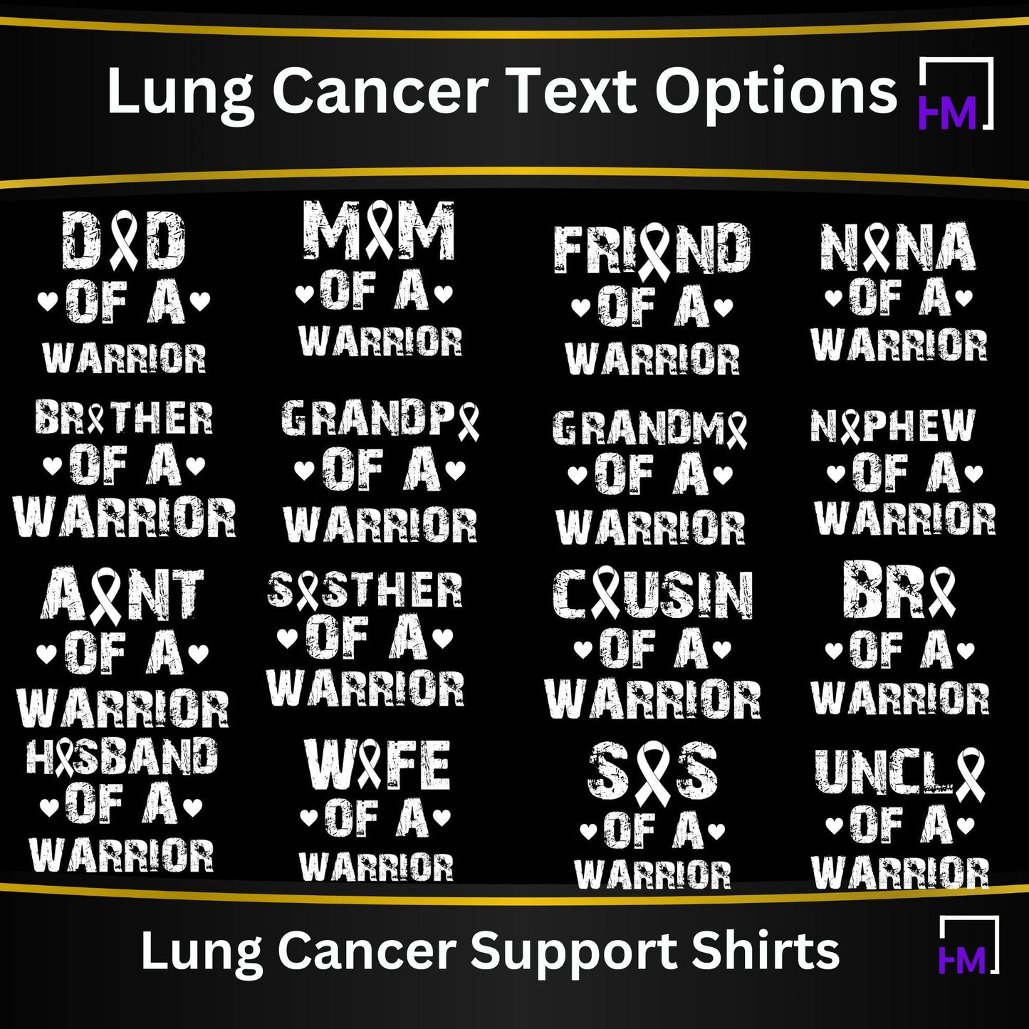 Personalized Lung Cancer Shirt – Survivor & Family Matching Awareness Tees for Mom, Dad, Wife, Husband, Siblings - HMDesignStudioUS