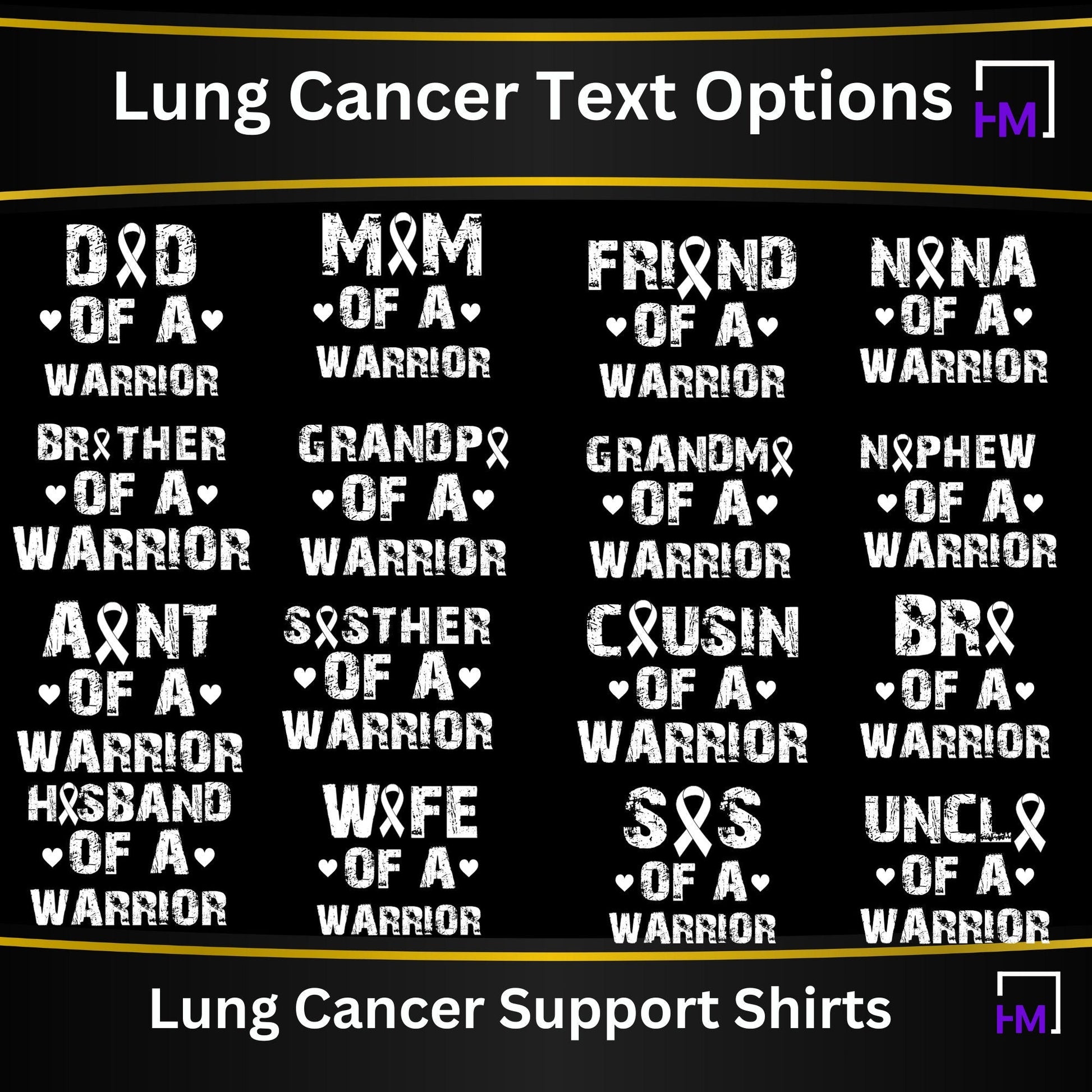 Personalized Lung Cancer Shirt – Survivor & Family Matching Awareness Tees for Mom, Dad, Wife, Husband, Siblings - HMDesignStudioUS