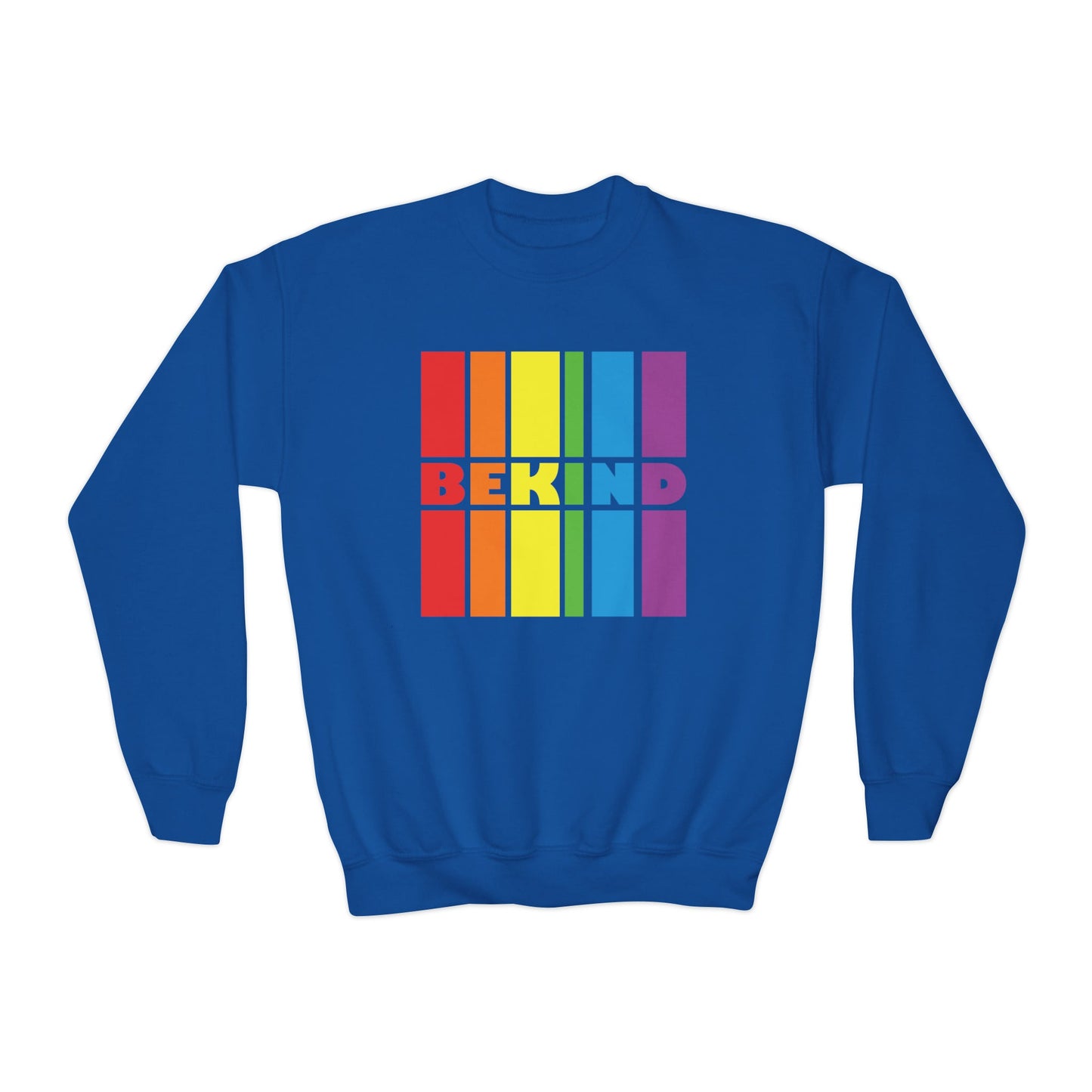 Radiant Rainbow: Be Kind Gay Pride Youth Sweatshirt - Spread Love & Support! - HMDesignStudioUS