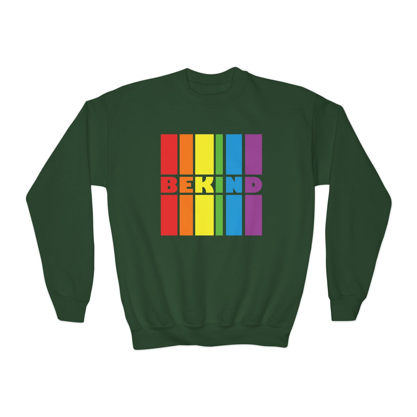 Radiant Rainbow: Be Kind Gay Pride Youth Sweatshirt - Spread Love & Support! - HMDesignStudioUS