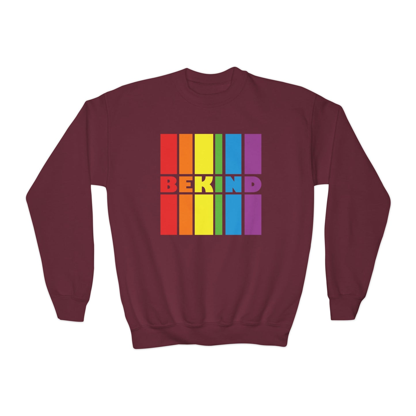Radiant Rainbow: Be Kind Gay Pride Youth Sweatshirt - Spread Love & Support! - HMDesignStudioUS