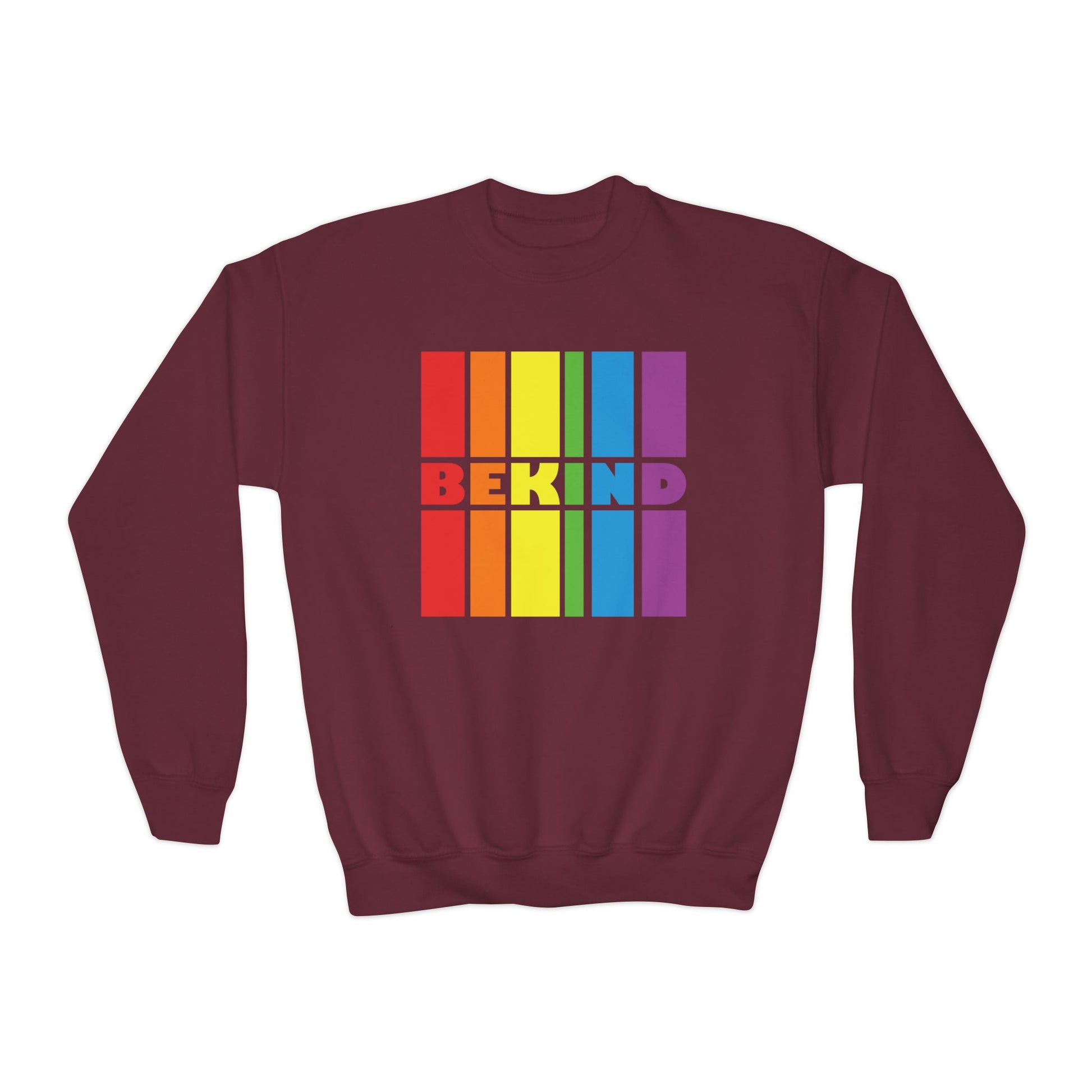 Radiant Rainbow: Be Kind Gay Pride Youth Sweatshirt - Spread Love & Support! - HMDesignStudioUS