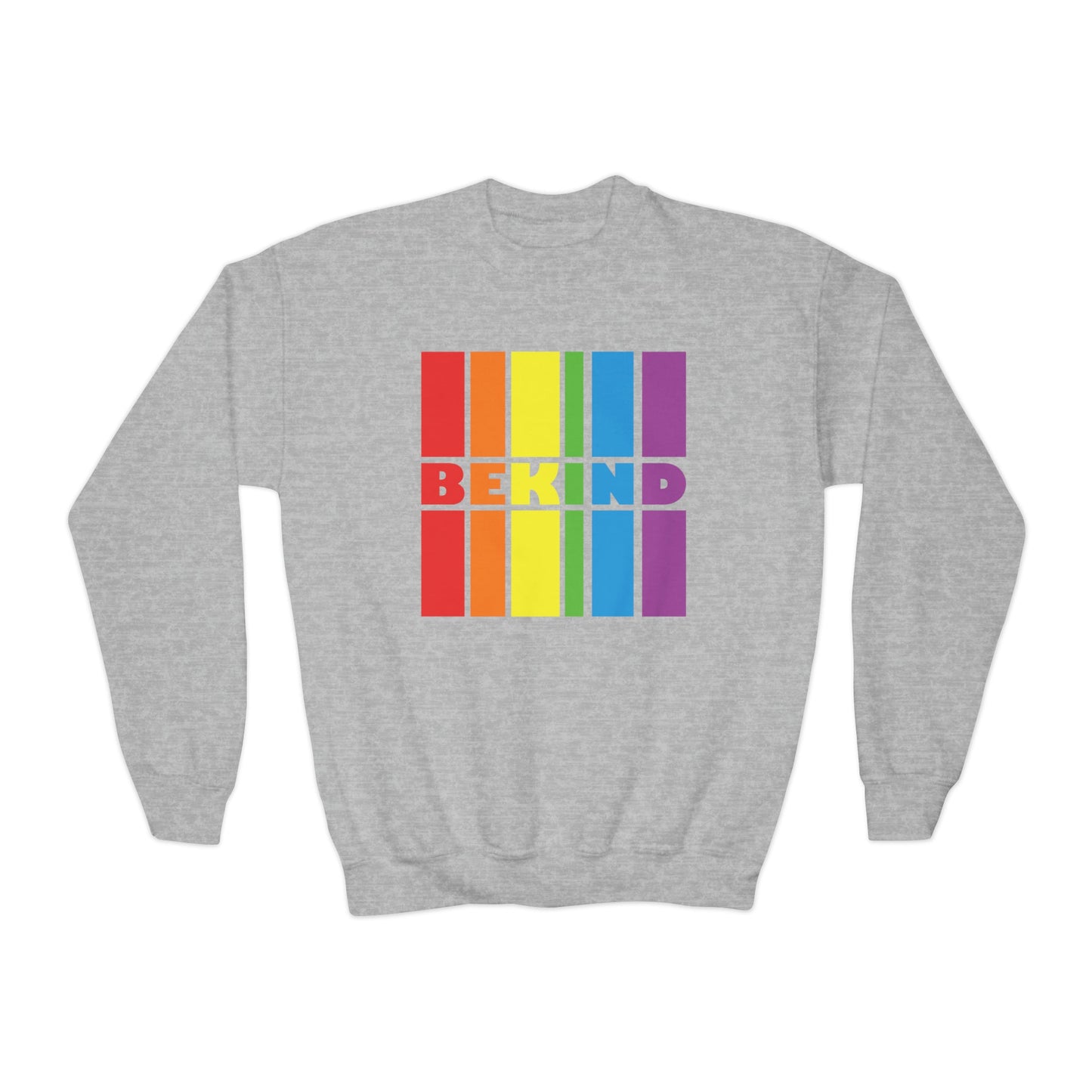 Radiant Rainbow: Be Kind Gay Pride Youth Sweatshirt - Spread Love & Support! - HMDesignStudioUS