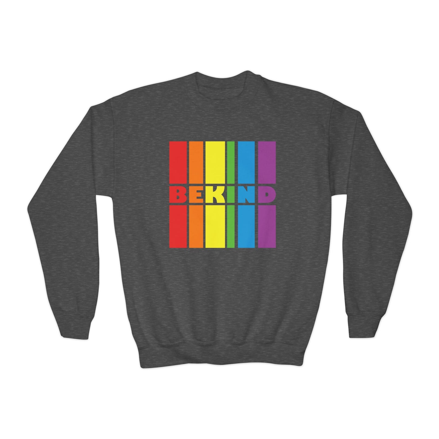 Radiant Rainbow: Be Kind Gay Pride Youth Sweatshirt - Spread Love & Support! - HMDesignStudioUS