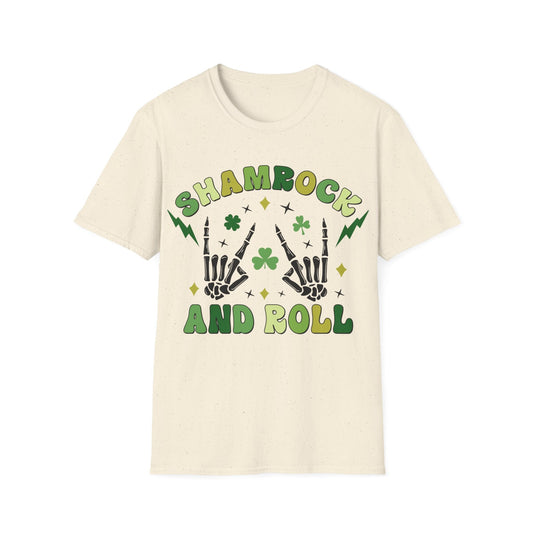 Shamrock and Roll Funny St. Patty's Day Retro T-Shirt - HMDesignStudioUS
