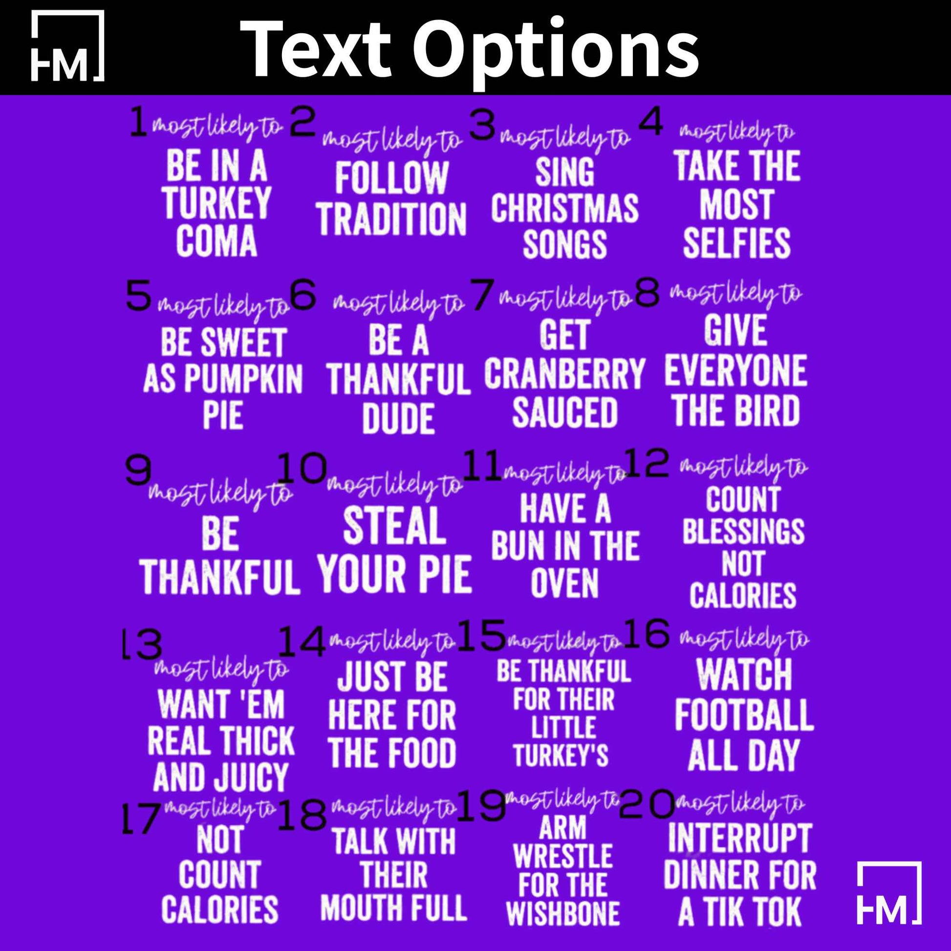 Toddler Funny Thanksgiving Shirts –40 “Most Likely To” Custom Family Shirts - HMDesignStudioUS