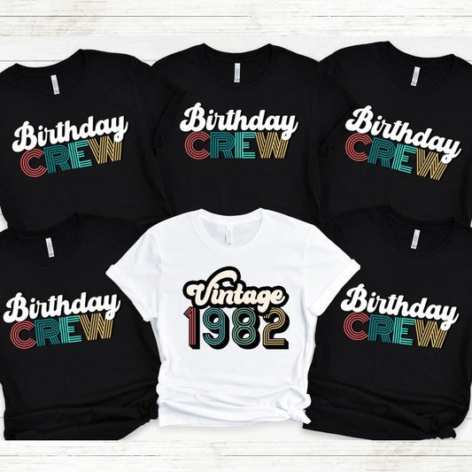 Vintage 1982 Birthday Party Shirts for Families - HMDesignStudioUS
