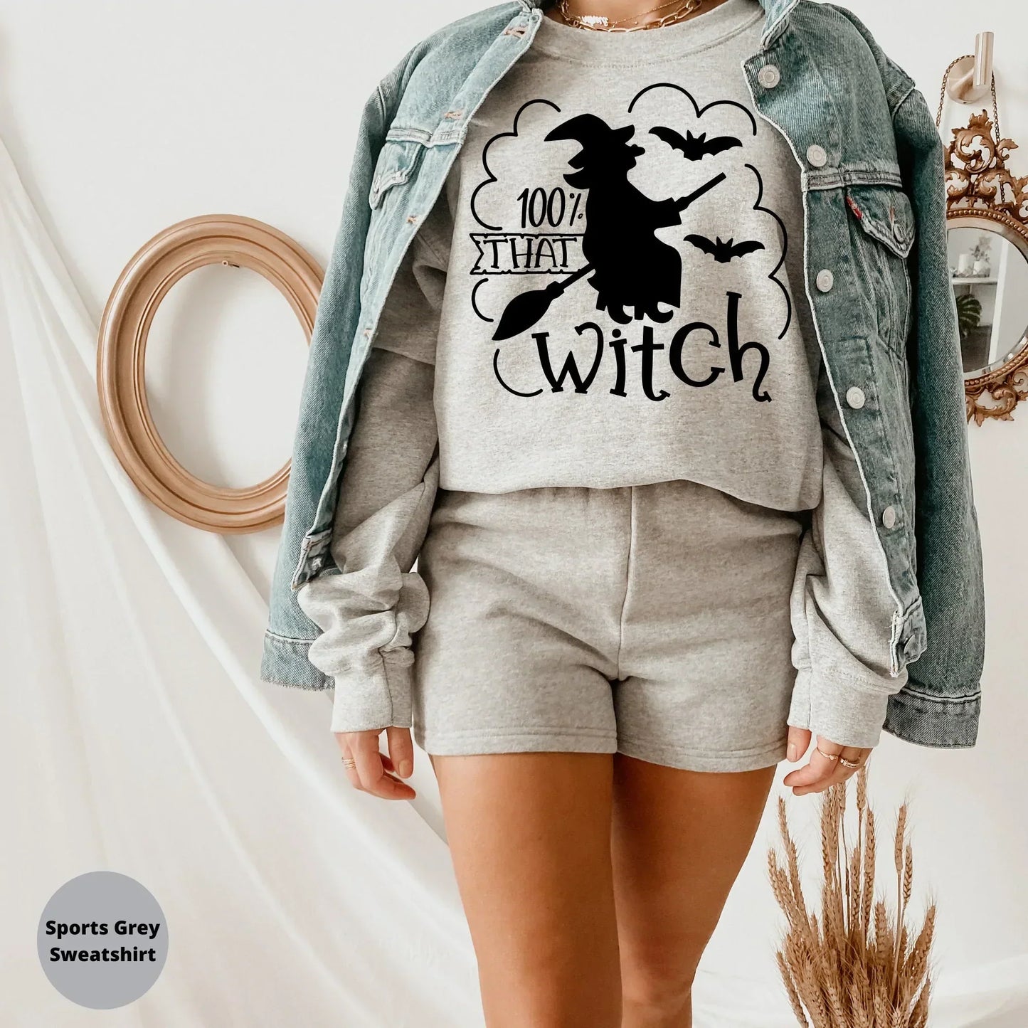 100% That Witch Halloween Sweater, Halloween Crewneck HMDesignStudioUS