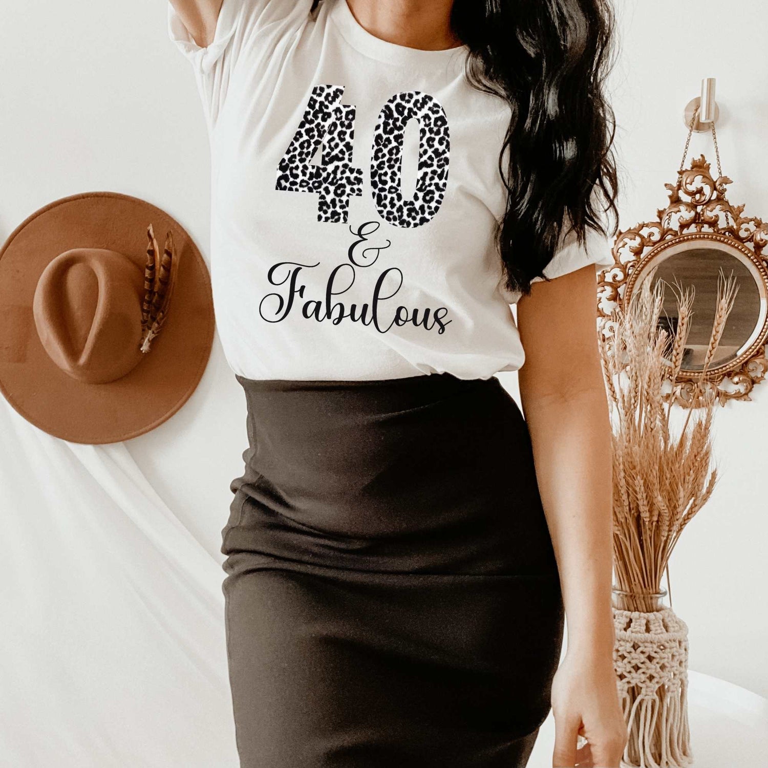 40 & Fabulous, Animal Print 40th Birthday Shirts