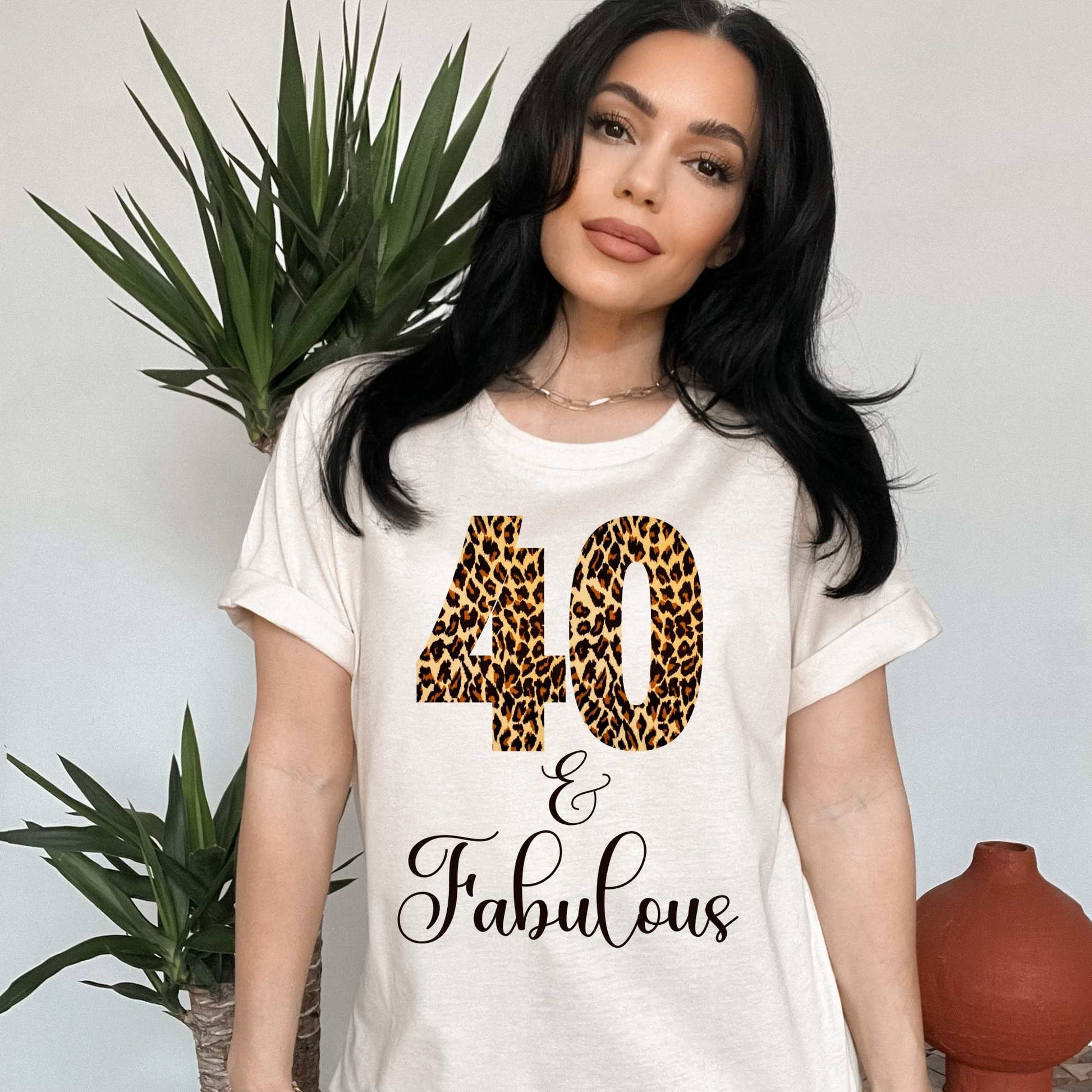 40 & Fabulous, Animal Print 40th Birthday Shirts