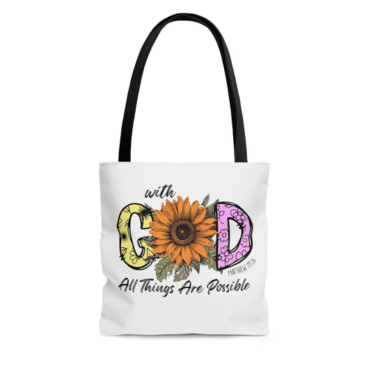 All Things Are Possible With God Tote Bag