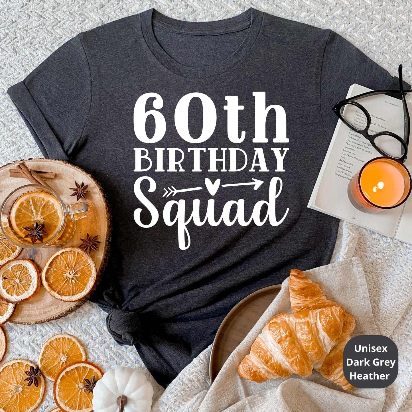 60th Birthday Squad Shirt, 60th Birthday Gift, Bday Crew T-Shirts, Family Matching Party Tees, Group Tshirts for Anniversary Celebration HMDesignStudioUS