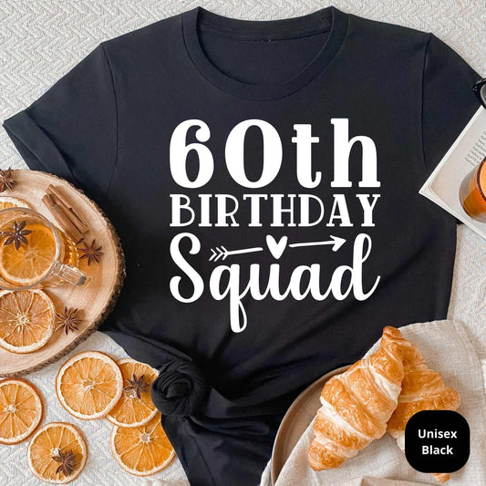 60th Birthday Squad Shirt, 60th Birthday Gift, Bday Crew T-Shirts, Family Matching Party Tees, Group Tshirts for Anniversary Celebration HMDesignStudioUS