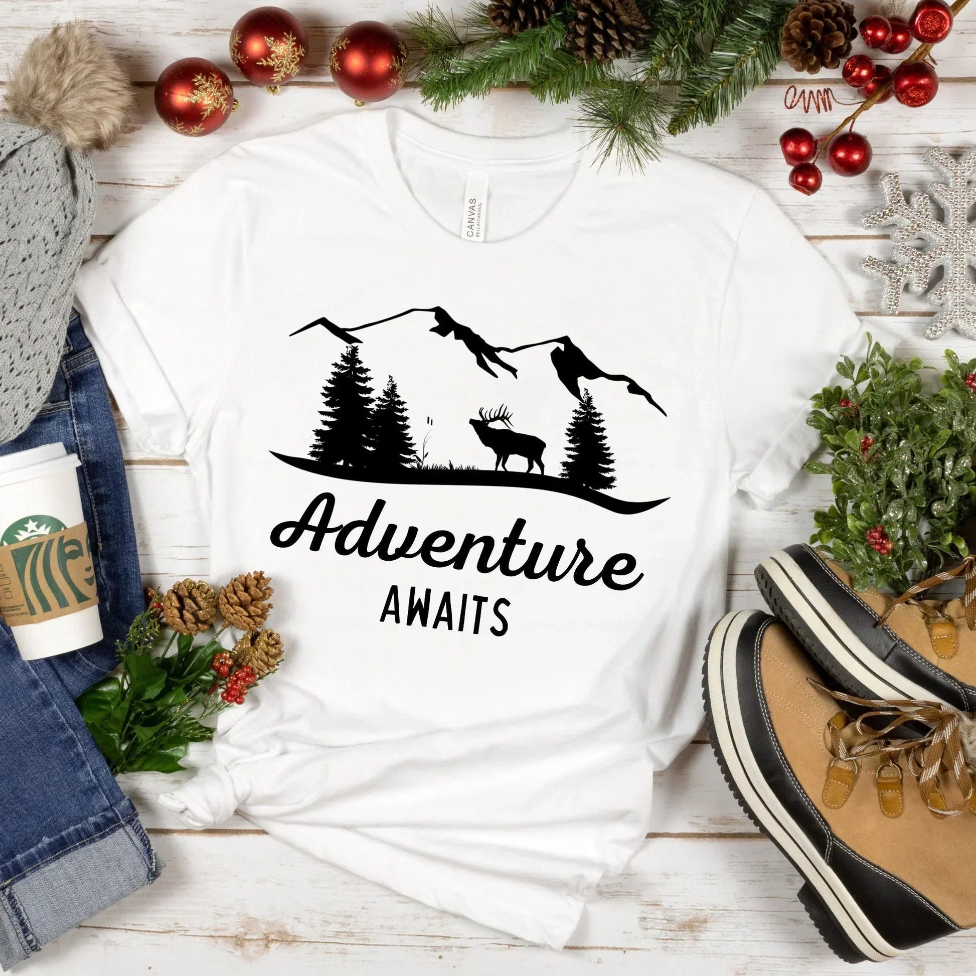Adventure Awaits, Outdoors Adventure Time Shirt for Nature Lovers HMDesignStudioUS